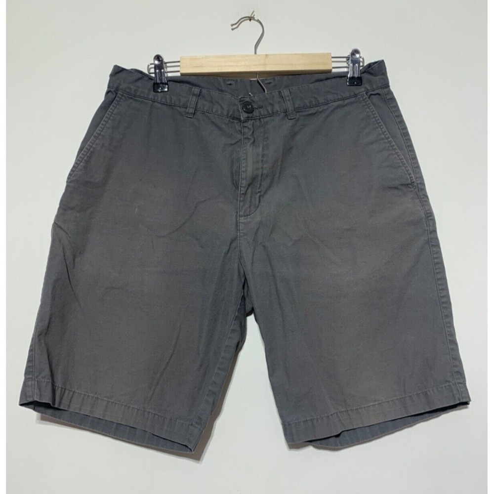 Patagonia Mens Size 34 Gray Cotton Flat Front All Wear Shorts 57725 Stain